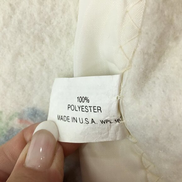Vintage Beacon Baby Blanket White Satin Trim Receiving Made USA Rainbow WPL 1675 - Picture 10 of 10